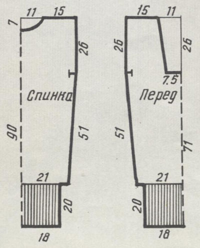 Чертеж выкройки спинки и переда